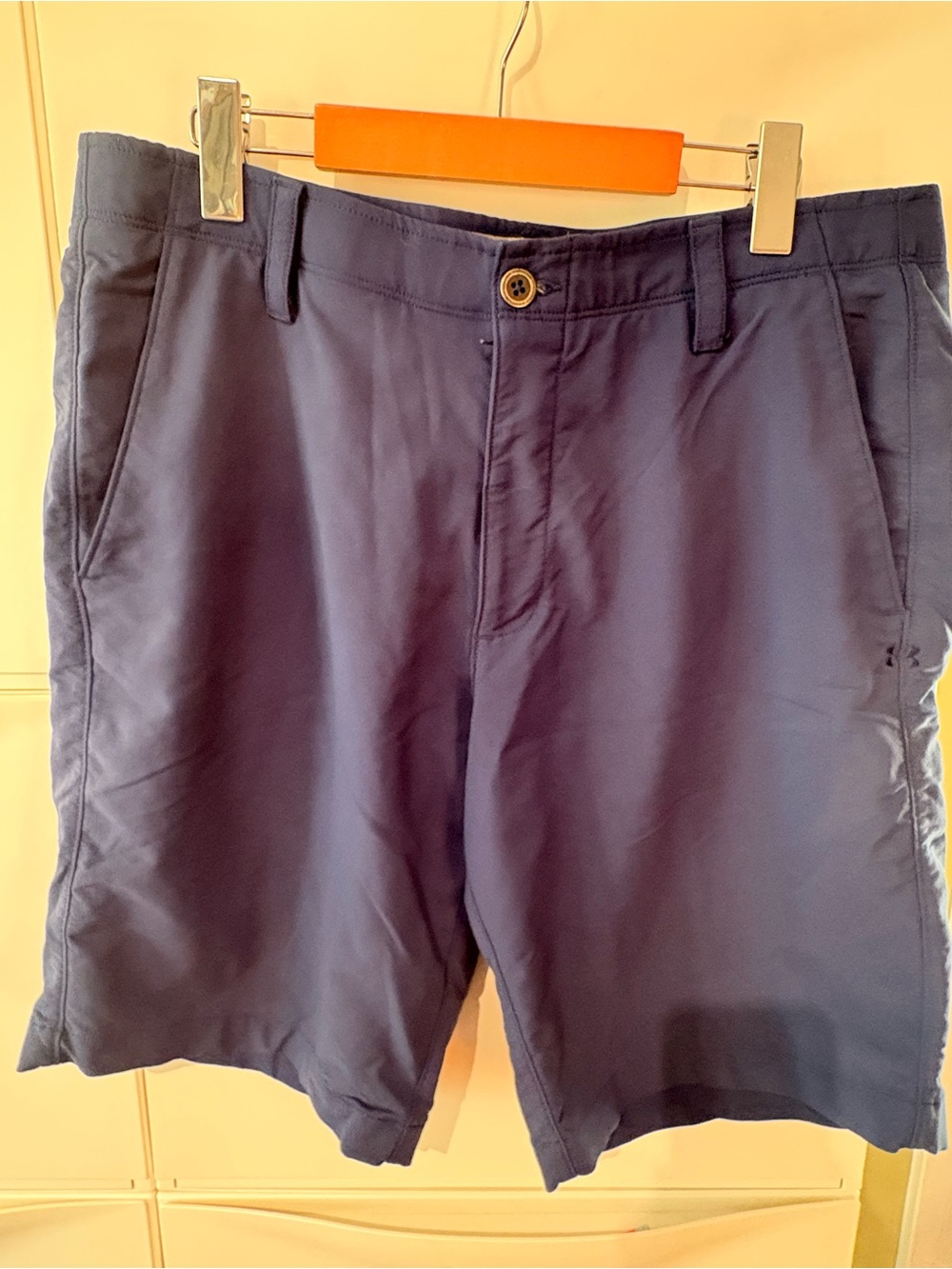 Under Armour Men's Navy Flat-Front Performance Shorts